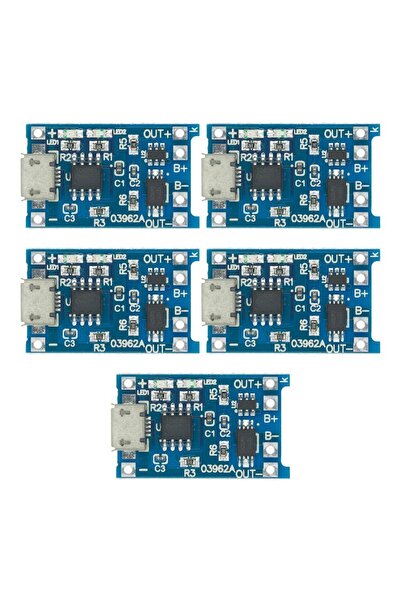 Sensör Modül (5 ADET) Tp4056 Micro Usb Korumalı Lipo 18650 Pil Şarj Devresi -...