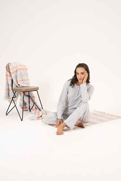 Estiva Winter Floral Embroidered Button Collar Pajamas Set