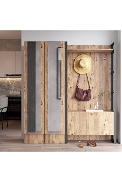 Yurudesign Ml18 Iron Metal Vestiyer Portmanto Ayakkabılık 4.kombin