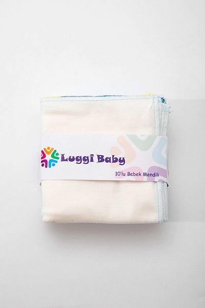 Luggi Men's Cotton 10 Pack Baby Wipes 4268-e Baby Mouth Diapers