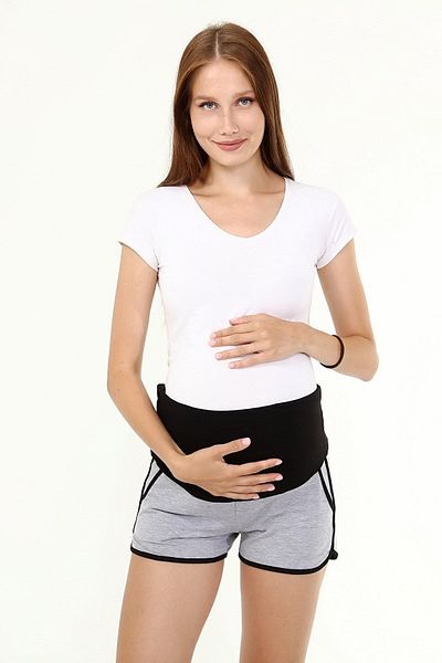 Luvmabelly Myra8521 - Сиви спортни шорти за бременни