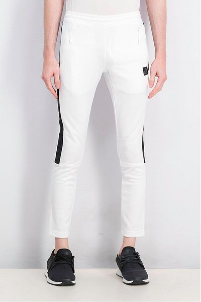 Reebok Men Sportswear Fit Side Stripe Training Track Pants, White