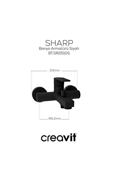 Creavit تركيبات الحمام شارب - أسود