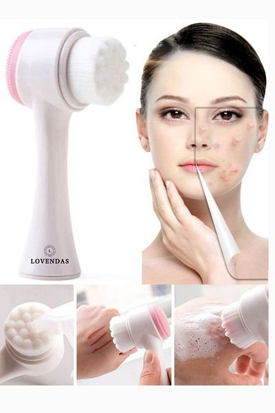 Lovendas Facial Cleansing Brush - Double Sided, Bpa Free, Soft Silicone and Fine Brush