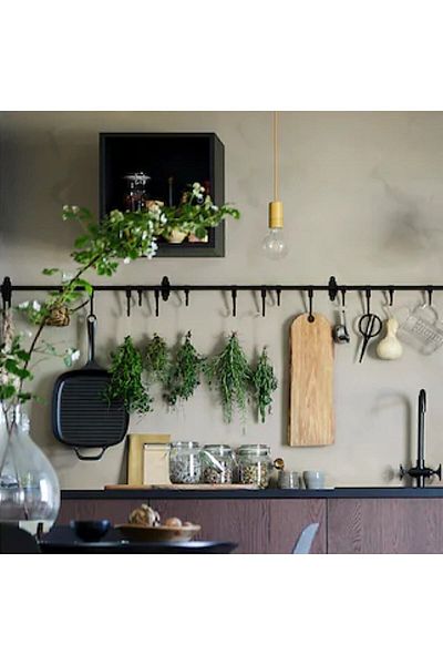 IKEA Hultarp 7 Cm Black Set of 5 - Steel Hanger Hook for Wall Rail
