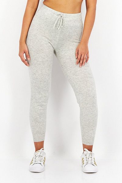 Lyle & Scott Women Regular Fit Drawstring Joggers Pants, Light Grey Marl
