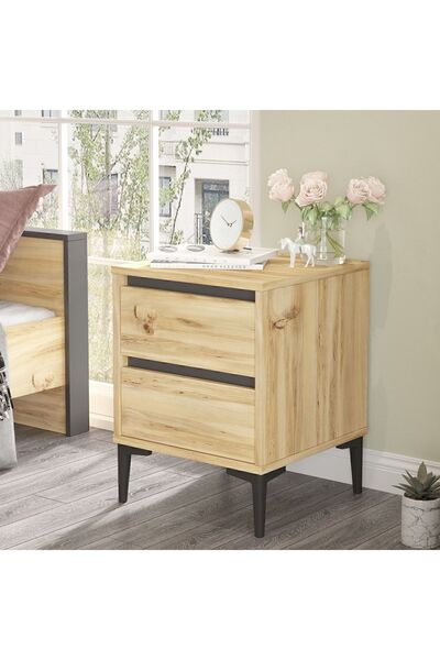 Yurudesign Aristo Komodin 2 Çekmeceli Keçe-antrasit Ar6-ka