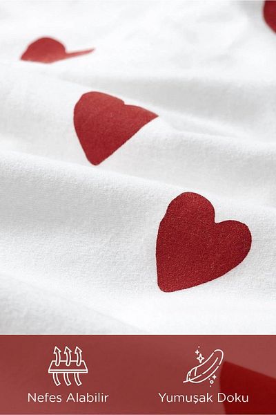 CASPARA Love Couple paplanhuzat szett - pamut és szív
