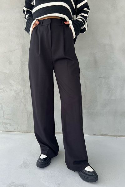 Seda Yalçın Atelier Black Palazzo Trousers - Back Pocket Detail