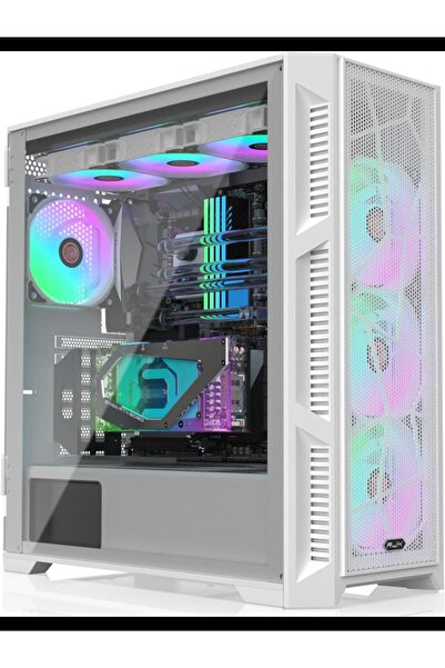 Raijintek PONOS Ultra MS4 White Menteşeli Temperli Cam Yan Panel 4x12cm Adreslenebilir Fanlı ARGB RJ 0R20B00228