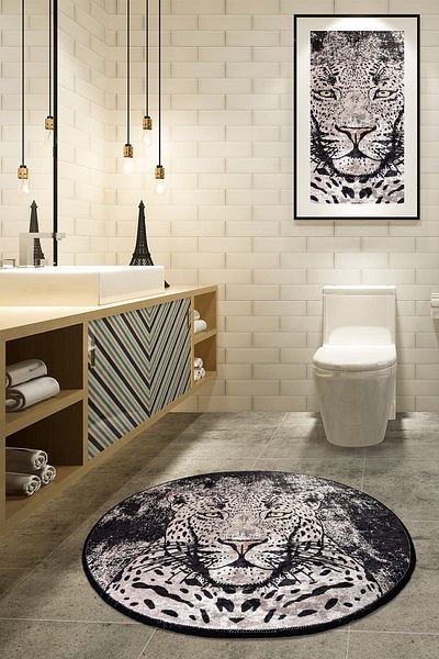 Chilai Home Tiger Διάμετρος 140 cm Μοκέτα Μπάνιου, Χαλάκι Djth