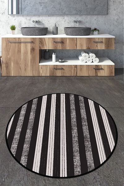 Chilai Home Barcode Διάμετρος Μοκέτα Μπάνιου 100x100 εκ. Μοκέτα Μπάνιου Χαλάκι Μπάνιου Πλένεται Djth
