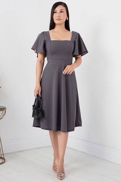 PULLIMM Rochie cu volan cu guler pătrat - 932-2959