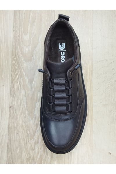 LİCCAS Droplant Men's Winter Sneakers - Genuine Leather, Rubber and Threaded Sole, Laceless and Orthobetic