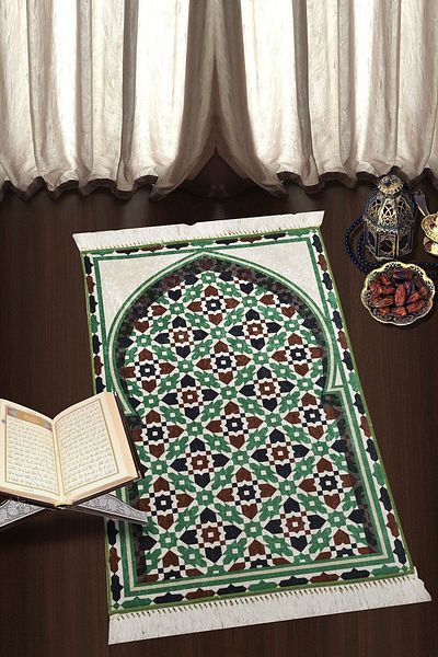 Chilai Home CONNOR DJT 70x120 cm Prayer Rug, Prayer Rug, Washable Non-Slip