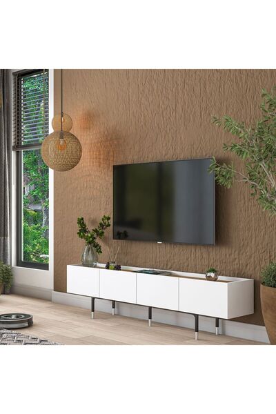 Rani Mobilya Rani AA138 Tv Ünitesi Düşer Kapaklı Ayaklı Tv Sehpası 180 Cm Bey...