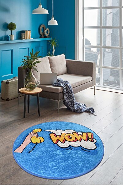 Chilai Home Wow Dekoratıf Çap Dekoratif Marka Yıkanabilir Kaymaz Taban Halı Djth
