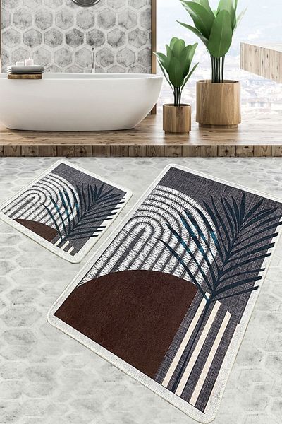 Chilai Home Morillo Bathroom Rug Set of 2 - Washable Non-Slip