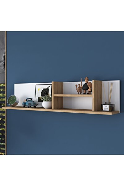 Rani Mobilya Rani Ae103 Dekoratif Duvar Rafı Beyaz - Sepet Ceviz