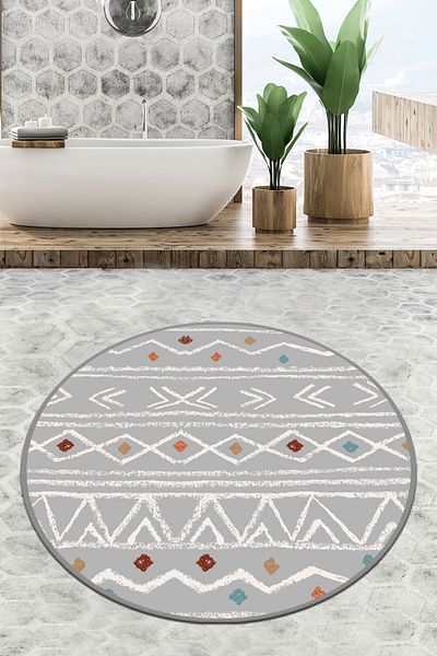 Chilai Home Ballocco Διάμετρος Μοκέτα Μπάνιου 120x120 εκ. Μοκέτα Μπάνιου Χαλάκι Μπάνιου Πλένεται Djth