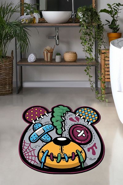 Chilai Home Injured Panda Diameter 100X100 cm Bathroom Carpet Bath Mat Djth