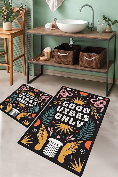 Chilai Home Snake Trinket Set of 2 - Bath Rug and Mat