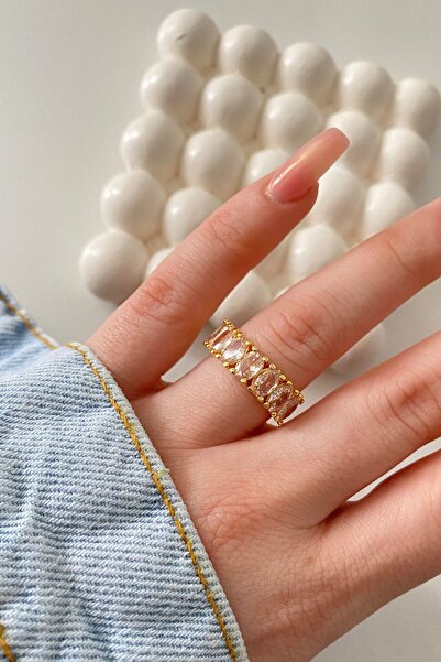 Ressia Oval Zirkon Taşlı Ayarlanabilir Çelik Yüzük