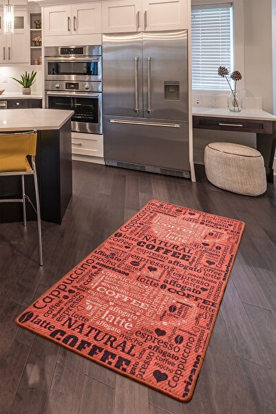 Chilai Home Fıncan Kiremit Mutfak Halısı, Kaymaz Taban , Yıkanabilir. Djth
