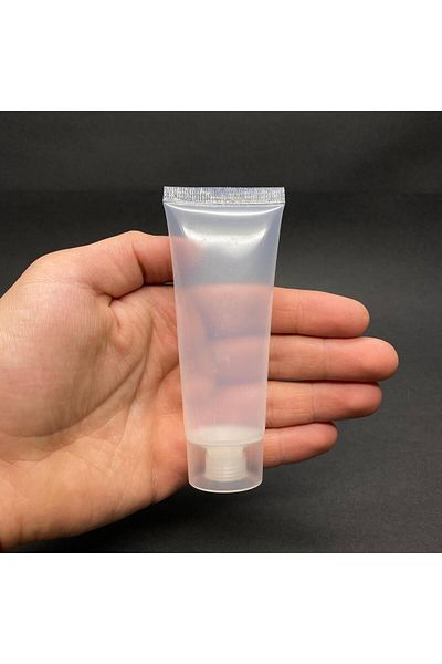 labshop41 50ml Clear Lipgloss Tube with Screw Cap - X3 Empty Cream Tubes