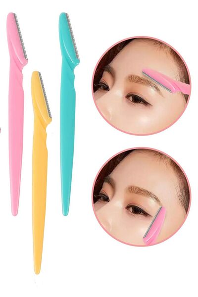 COZY SENSE Kaş Yanak Bıyık Alıcı 3'lü Epilasyon Ustura Seti Epilatör Yüz Jileti Kaş Usturası Kadın Jileti