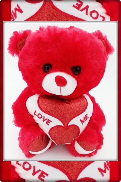 TAN EXPRESS Love Me Plush Teddy Bear - 32 cm with Red Heart