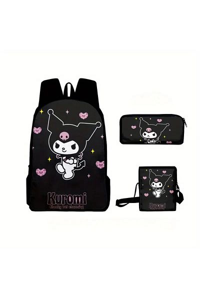 bundle island Kuromi Figured Children's Backpack Set - D313