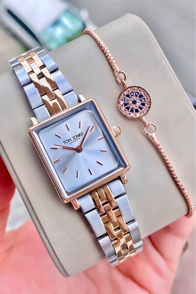 Tom Jones Kadın Kol Saati Çelik 3ATM Su Geçirmez Bileklik Hediyelidir 2Yıl Ga...