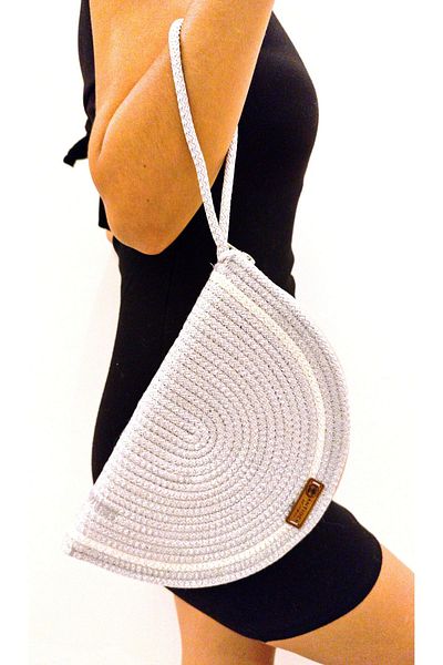 Antioch Art And Design Handcrafted Portfolio - Zippered and Washable Thick Cord Rope Clutch Bag