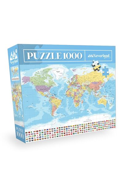 Neverland 1000 Parça Puzzle - World Map-ı (DÜNYA HARİTASI-I)