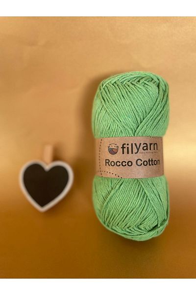 Filyarn Rocco Cotton Cotton 100 Gr Amigurumi Punch Hand Knitting Yarn - Green Color
