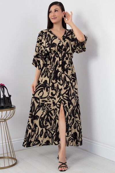 PULLIMM Φόρεμα με διπλό γιακά βισκόζης - VRN7625