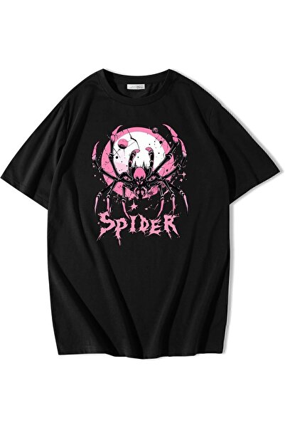 BRZ COLLECTION Tricou oversize unisex Black Spider