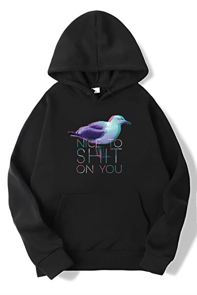 BRZ COLLECTION Unisex Oversize kroj Seagull Nice To Sht Dukserica sa kapuljačom