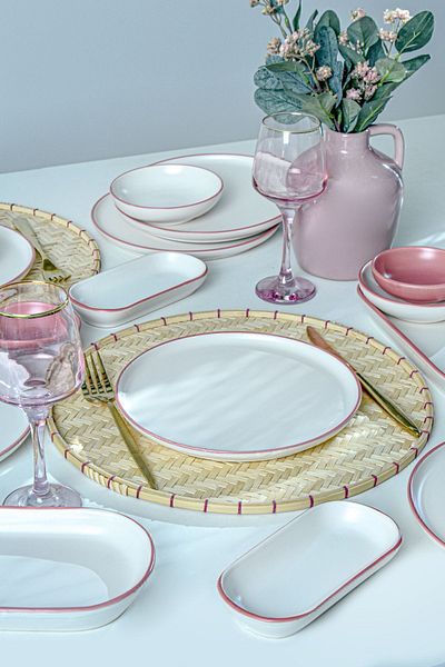 Keramika Line Pink Breakfast Set 18 Pieces for 6 People 20000
