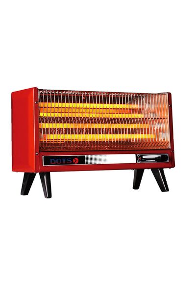 DOTS دفاية كهربائية بـ 4 شمعات أمامية و 2 مستوى حرارة - 2000 وات - أحمر
