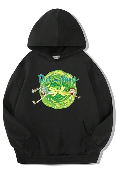 BRZ KIDS Unisex Çocuk Rick and Morty Hoodie