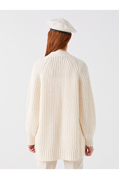 LC Waikiki Women's Knitwear Cardigan - Shawl Collar, Solid, Long Sleeve