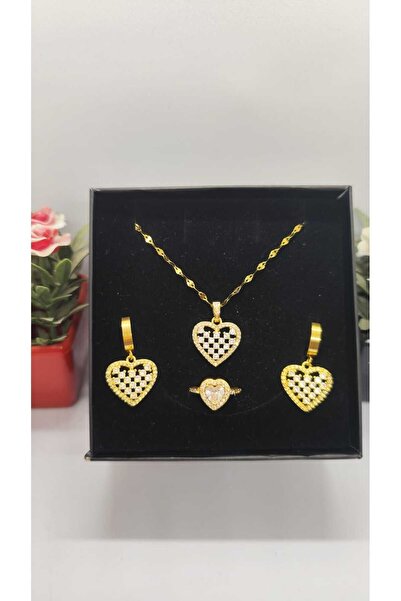 JUPİTER HOME Altın Pandora,am Çelik Sevgi Kolye Yüzük Seti Ciddi Ilişki Yüzüğü Ve Küpe 14 Şubat Yılbaşı Hediyesi