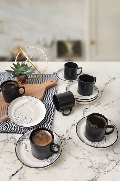 Keramika Σετ λουλουδιών Nordic Coffee Shade - 12 τεμαχίων, 6 ατόμων, 21848