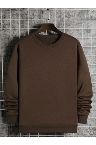LA GULER Χειμερινό Unisex Oversize Φούτερ - Crew Neck, 3 Κλωστές Βαμβακερό, Fleece