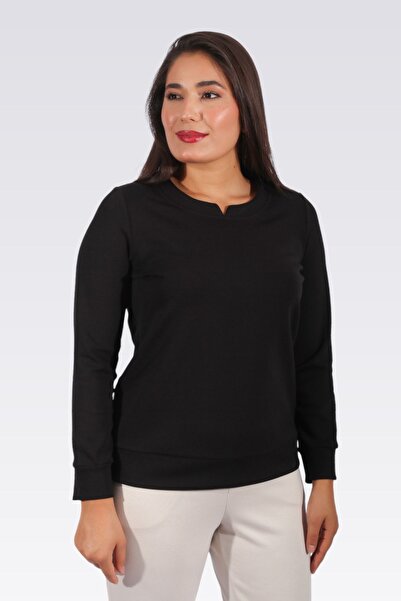 TOLGA SARAÇOĞLU 10926 TRICOU NEGRU CU MÂNECĂ LUNGĂ