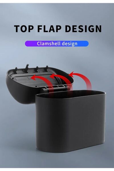 Fenrir Garage Black Portable Car Trash Can - Portable Lid Auto Accessory