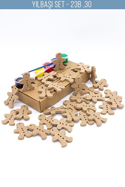 na neşeli ahşap 30 Adet Yılbaşı süsü çocuk okul öncesi etkinlik Yılbaşı ağacı...