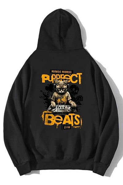 BRZ COLLECTION Hanocă supradimensionată unisex Purrfect Beats